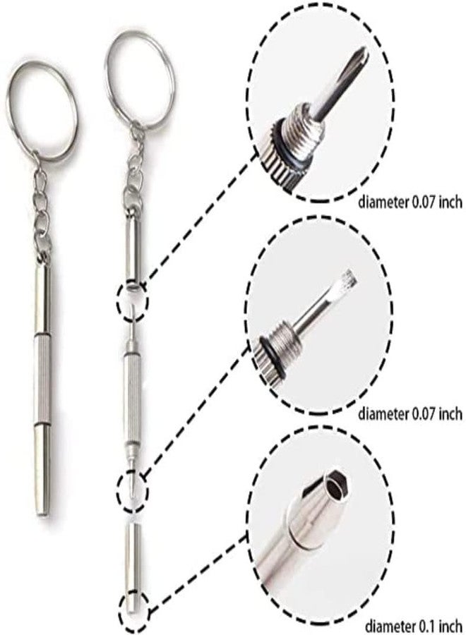 BLAPOXE 3 In 1 Screwdriver Phone Watch Eyeglass Repair Screwdriver Kit with Keychain Portable Hand Tools Cross Star (Pack of 2) - Image 2